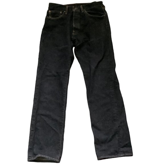 Levi's 501 Jeans 32x34** Button Fly Straight Leg 100% Cotton Black Denim #79M - Picture 2 of 10